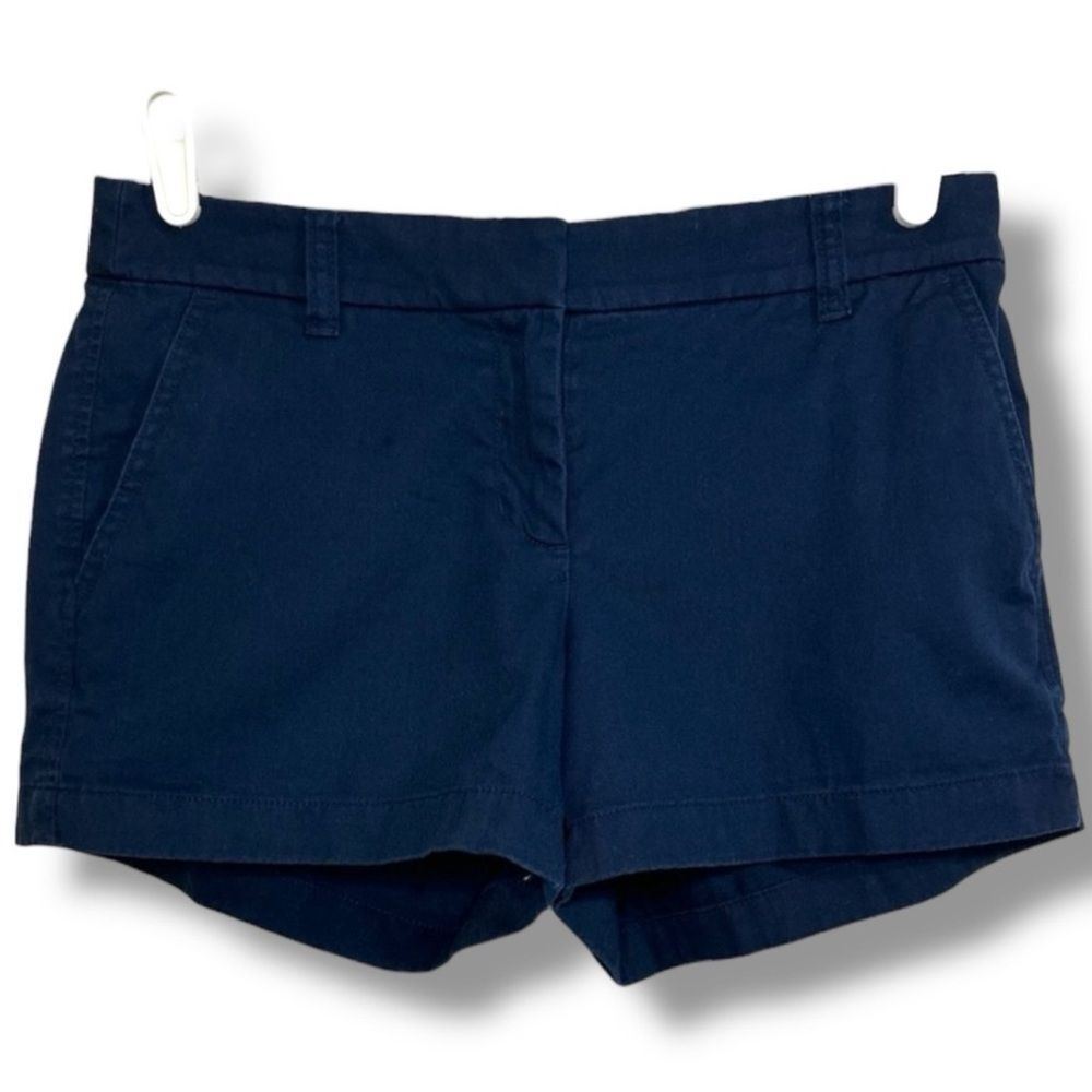 J.Crew Navy Cotton Chino Shorts Womens Size 4 Coastal Preppy Resort